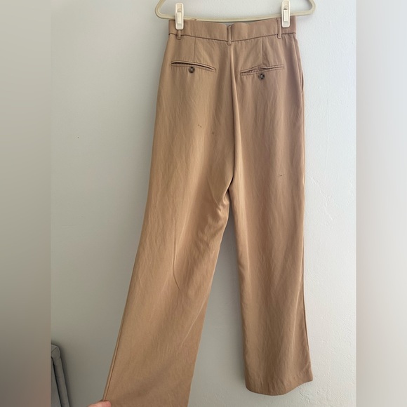Zara beige Straight Leg Pants High-Waisted - Picture 3 of 5